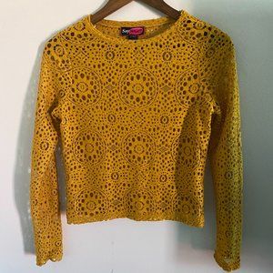 Say What? Women's Long Sleeve Knit Top Size M Cropped Sweater